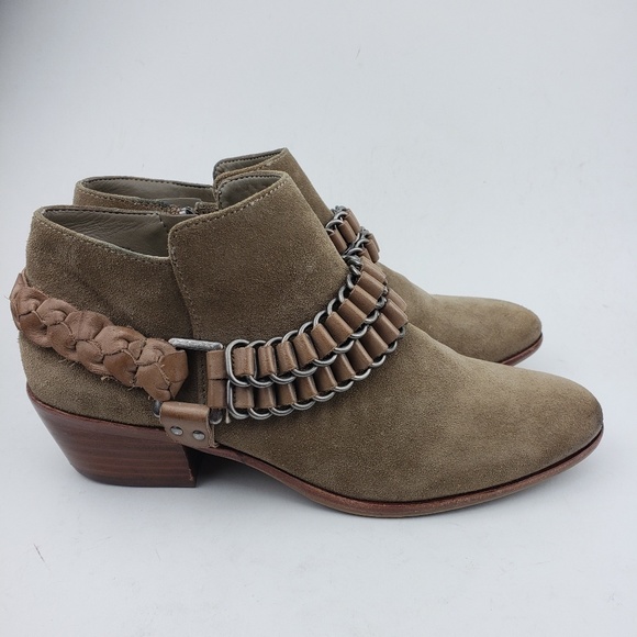 Sam Edelman Taupe Leather Ankle Boots Size 8.5 M - Picture 5 of 8